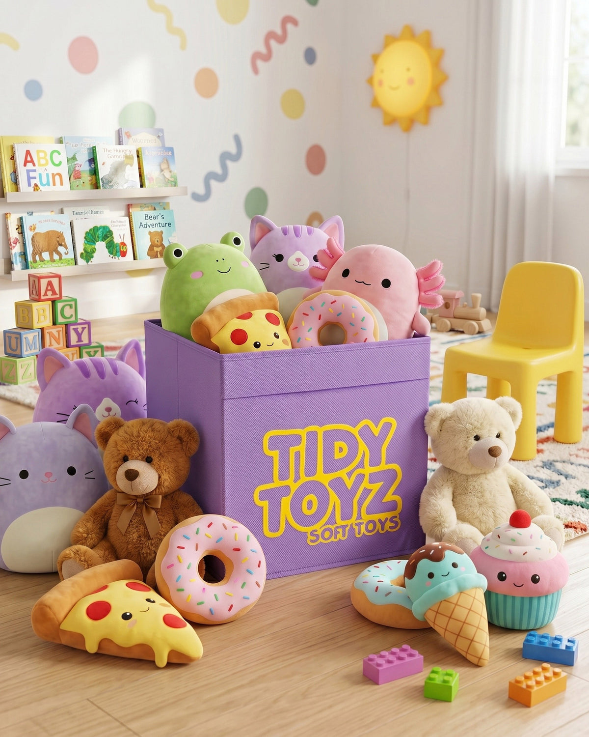 Lilac Tidy Toyz soft toy and teddy storage box that fits IKEA Kallax